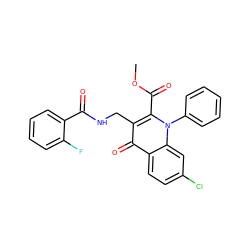 COC(=O)c1c(CNC(=O)c2ccccc2F)c(=O)c2ccc(Cl)cc2n1-c1ccccc1 ZINC000096170237