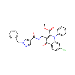 COC(=O)c1c(CNC(=O)c2cnn(Cc3ccccc3)c2)c(=O)c2ccc(Cl)cc2n1-c1ccccc1 ZINC000096170211