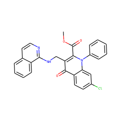 COC(=O)c1c(CNc2nccc3ccccc23)c(=O)c2ccc(Cl)cc2n1-c1ccccc1 ZINC000096170297