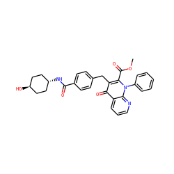 COC(=O)c1c(Cc2ccc(C(=O)N[C@H]3CC[C@H](O)CC3)cc2)c(=O)c2cccnc2n1-c1ccccc1 ZINC000254134987