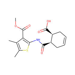 COC(=O)c1c(NC(=O)[C@@H]2CC=CC[C@@H]2C(=O)O)sc(C)c1C ZINC000004904464