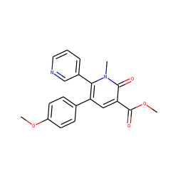 COC(=O)c1cc(-c2ccc(OC)cc2)c(-c2cccnc2)n(C)c1=O ZINC000013473210