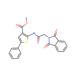 COC(=O)c1cc(-c2ccccc2)sc1NC(=O)CN1C(=O)c2ccccc2C1=O ZINC000002813104