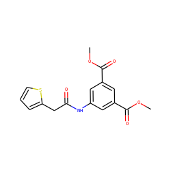 COC(=O)c1cc(NC(=O)Cc2cccs2)cc(C(=O)OC)c1 ZINC000000194959