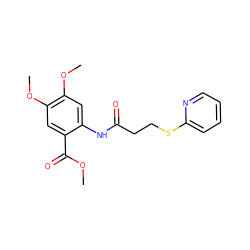 COC(=O)c1cc(OC)c(OC)cc1NC(=O)CCSc1ccccn1 ZINC000096283158