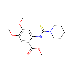 COC(=O)c1cc(OC)c(OC)cc1NC(=S)N1CCCCC1 ZINC000008690186