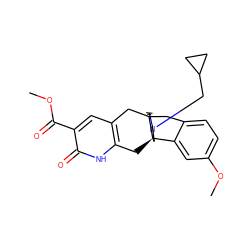 COC(=O)c1cc2c([nH]c1=O)C[C@@]13CCN(CC4CC4)C[C@@]1(Cc1ccc(OC)cc13)C2 ZINC001772601327