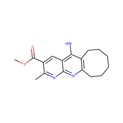 COC(=O)c1cc2c(N)c3c(nc2nc1C)CCCCCC3 ZINC000049035610