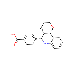 COC(=O)c1ccc([C@H]2Nc3ccccc3[C@H]3OCCC[C@@H]23)cc1 ZINC000013979835