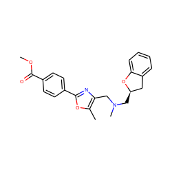 COC(=O)c1ccc(-c2nc(CN(C)C[C@@H]3Cc4ccccc4O3)c(C)o2)cc1 ZINC000012706615