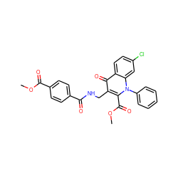 COC(=O)c1ccc(C(=O)NCc2c(C(=O)OC)n(-c3ccccc3)c3cc(Cl)ccc3c2=O)cc1 ZINC000096170225