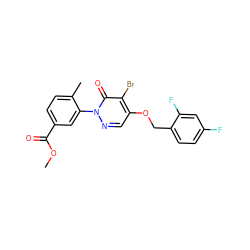 COC(=O)c1ccc(C)c(-n2ncc(OCc3ccc(F)cc3F)c(Br)c2=O)c1 ZINC000049112871