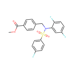 COC(=O)c1ccc(CN(c2cc(F)ccc2F)S(=O)(=O)c2ccc(F)cc2)cc1 ZINC000653719915