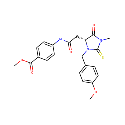 COC(=O)c1ccc(NC(=O)C[C@@H]2C(=O)N(C)C(=S)N2Cc2ccc(OC)cc2)cc1 ZINC000000976550