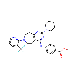 COC(=O)c1ccc(Nc2nc(N3CCCCC3)nc3c2CCN(c2ncccc2C(F)(F)F)CC3)cc1 ZINC000145204650