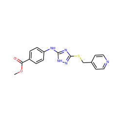 COC(=O)c1ccc(Nc2nc(SCc3ccncc3)n[nH]2)cc1 ZINC000014964291