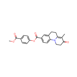 COC(=O)c1ccc(OC(=O)c2ccc3c(c2)CCC2=C(C)C(=O)CCN23)cc1 ZINC000013580702