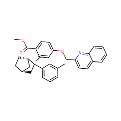 COC(=O)c1ccc(OCc2ccc3ccccc3n2)cc1[C@]1(c2cccc(C)c2)C[C@H]2CC[C@H]1C2 ZINC000101508196