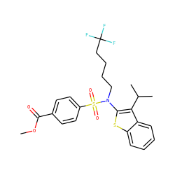 COC(=O)c1ccc(S(=O)(=O)N(CCCCC(F)(F)F)c2sc3ccccc3c2C(C)C)cc1 ZINC000115231118