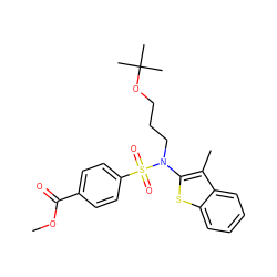 COC(=O)c1ccc(S(=O)(=O)N(CCCOC(C)(C)C)c2sc3ccccc3c2C)cc1 ZINC000115232569