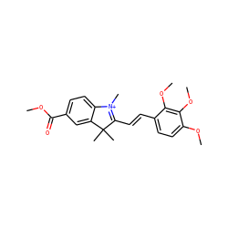 COC(=O)c1ccc2c(c1)C(C)(C)C(/C=C/c1ccc(OC)c(OC)c1OC)=[N+]2C ZINC000004362326