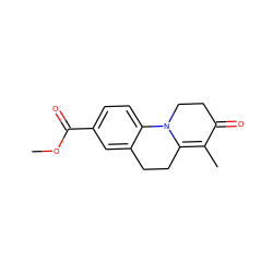 COC(=O)c1ccc2c(c1)CCC1=C(C)C(=O)CCN12 ZINC000013580688