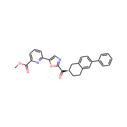 COC(=O)c1cccc(-c2cnc(C(=O)[C@@H]3CCc4cc(-c5ccccc5)ccc4C3)o2)n1 ZINC000071296750