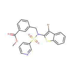 COC(=O)c1cccc(CN(c2sc3ccccc3c2Br)S(=O)(=O)c2cccnc2)c1 ZINC000115232788