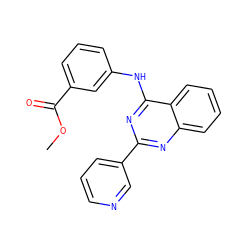 COC(=O)c1cccc(Nc2nc(-c3cccnc3)nc3ccccc23)c1 ZINC000000947594