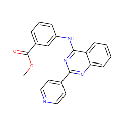 COC(=O)c1cccc(Nc2nc(-c3ccncc3)nc3ccccc23)c1 ZINC000002305664