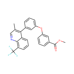 COC(=O)c1cccc(Oc2cccc(-c3c(C)cnc4c(C(F)(F)F)cccc34)c2)c1 ZINC000045353652