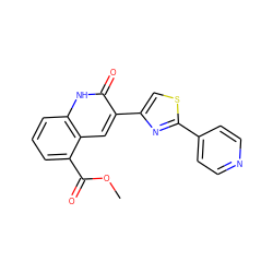 COC(=O)c1cccc2[nH]c(=O)c(-c3csc(-c4ccncc4)n3)cc12 ZINC000014974708