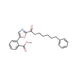 COC(=O)c1ccccc1-c1cnc(C(=O)CCCCCCc2ccccc2)o1 ZINC000035259945