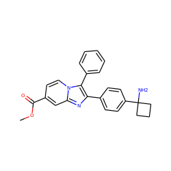 COC(=O)c1ccn2c(-c3ccccc3)c(-c3ccc(C4(N)CCC4)cc3)nc2c1 ZINC000113658602