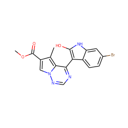 COC(=O)c1cn2ncnc(-c3c(O)[nH]c4cc(Br)ccc34)c2c1C ZINC000028966262