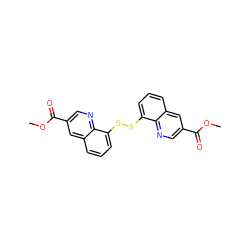 COC(=O)c1cnc2c(SSc3cccc4cc(C(=O)OC)cnc34)cccc2c1 ZINC000204765167