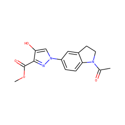 COC(=O)c1nn(-c2ccc3c(c2)CCN3C(C)=O)cc1O ZINC000000091639