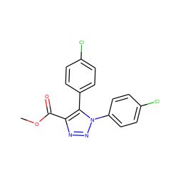 COC(=O)c1nnn(-c2ccc(Cl)cc2)c1-c1ccc(Cl)cc1 ZINC000040414521