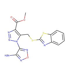 COC(=O)c1nnn(-c2nonc2N)c1CSc1nc2ccccc2s1 ZINC000002025374