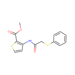 COC(=O)c1sccc1NC(=O)CSc1ccccc1 ZINC000004750069