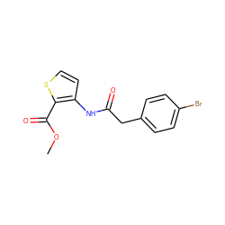 COC(=O)c1sccc1NC(=O)Cc1ccc(Br)cc1 ZINC000002872806