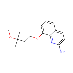 COC(C)(C)CCOc1cccc2ccc(N)nc12 ZINC000028387640
