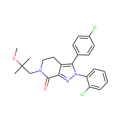 COC(C)(C)CN1CCc2c(nn(-c3ccccc3Cl)c2-c2ccc(Cl)cc2)C1=O ZINC000040943073