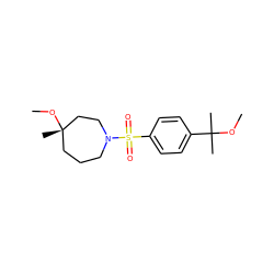 COC(C)(C)c1ccc(S(=O)(=O)N2CCC[C@](C)(OC)CC2)cc1 ZINC000043015046