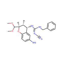 COC(OC)[C@]1(C)Oc2ccc(N)cc2[C@@H](N/C(=N/C#N)NCc2ccccc2)[C@H]1C ZINC000096283150