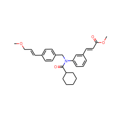 COC/C=C/c1ccc(CN(C(=O)C2CCCCC2)c2cccc(/C=C/C(=O)OC)c2)cc1 ZINC000028469307