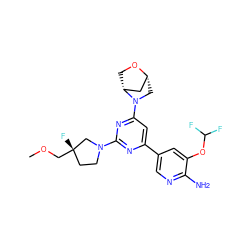 COC[C@@]1(F)CCN(c2nc(-c3cnc(N)c(OC(F)F)c3)cc(N3C[C@@H]4C[C@H]3CO4)n2)C1 ZINC000653663040