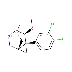 COC[C@@]12CNC[C@@H](OC)[C@]1(c1ccc(Cl)c(Cl)c1)C2 ZINC000053297149