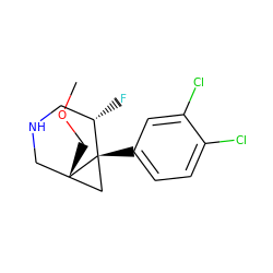 COC[C@@]12CNC[C@H](F)[C@]1(c1ccc(Cl)c(Cl)c1)C2 ZINC000068248044