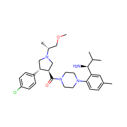 COC[C@@H](C)N1C[C@@H](C(=O)N2CCN(c3ccc(C)cc3[C@@H](N)C(C)C)CC2)[C@H](c2ccc(Cl)cc2)C1 ZINC000028824111